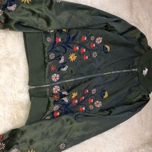 Embroidered bomber jacket